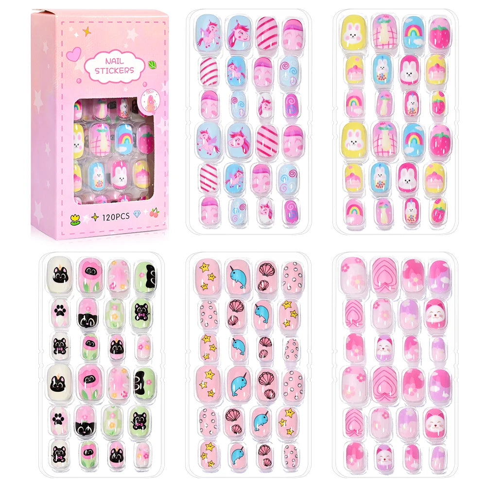 Kids Cartoon Press-On Nails
