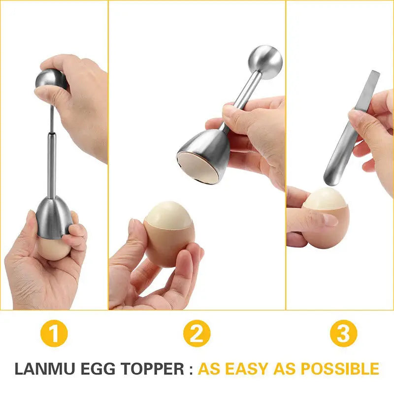 Edelstahl gekochte Ei Topper Shell Top Klopfer Öffner Küchen werkzeug Cutter Zubehör Gadget