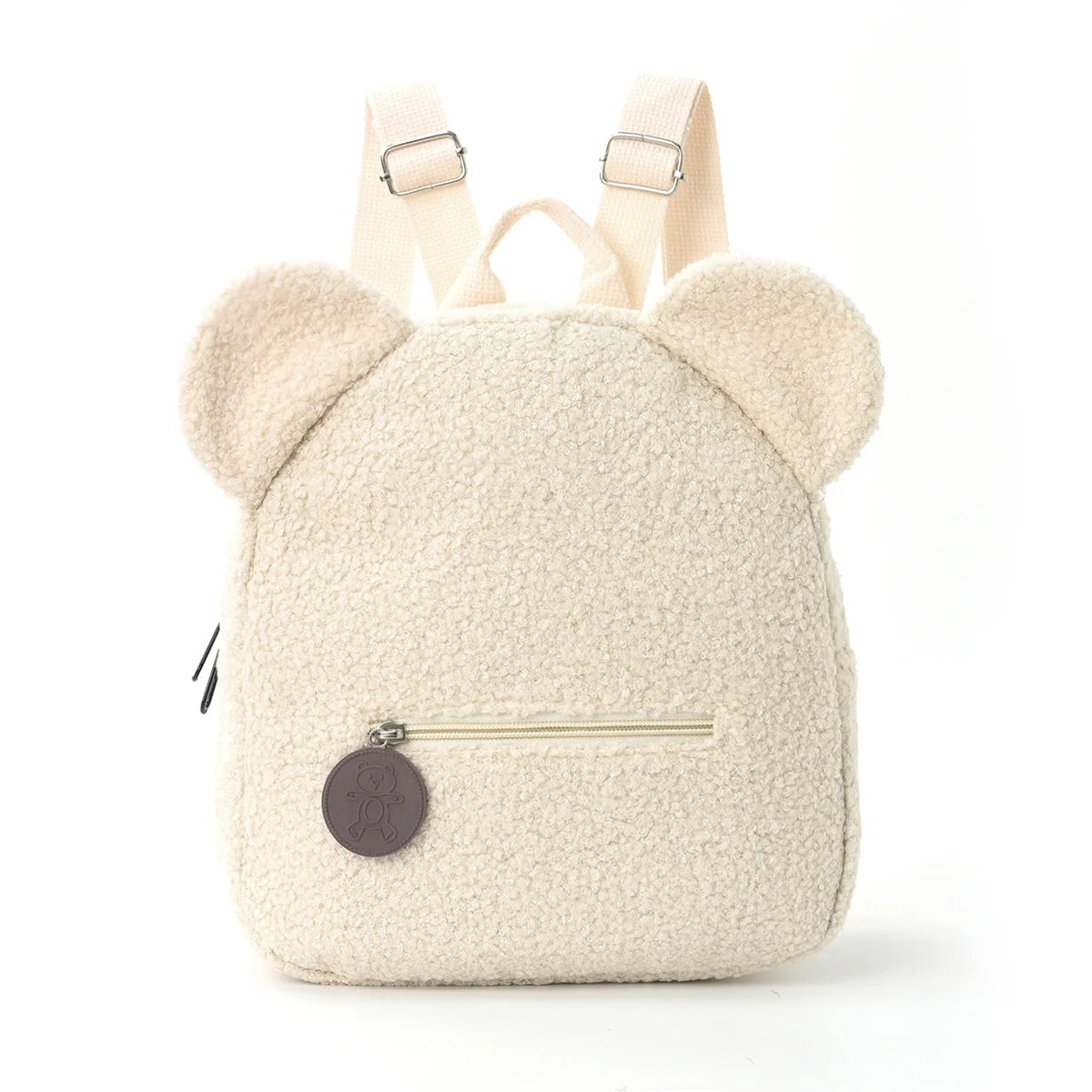 Niedlicher Fleece-Rucksack mit Bärenohren für Mädchen, 1 Stück warmer kleiner Tagesrucksack aus Lammwolle, lässiger Kinder-Schulranzen-Rucksack für Reisen, Einkaufen
