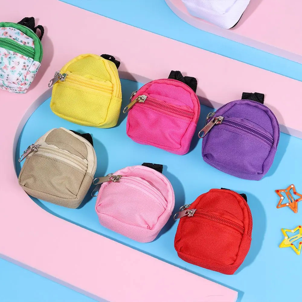Puppen rucksäcke Puppe Minit aschen Mini Reiß verschluss Rucksack Puppen rucksack niedliche Schult aschen Puppen zubehör Spielzeug zubehör für Puppenspiel