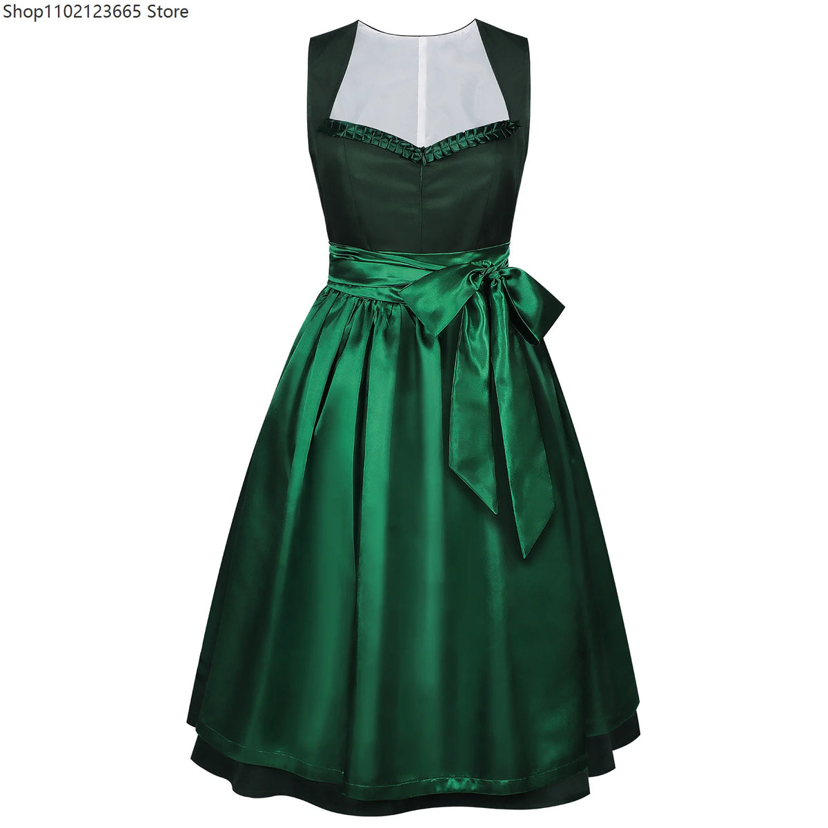 Damen-Dirndlkleid im mittelalterlichen Stil, deutsches Oktoberfest- und bayerisches Kleid mit Oberteil und Schürze, Kostüm für Halloween, Übergrößenkleid