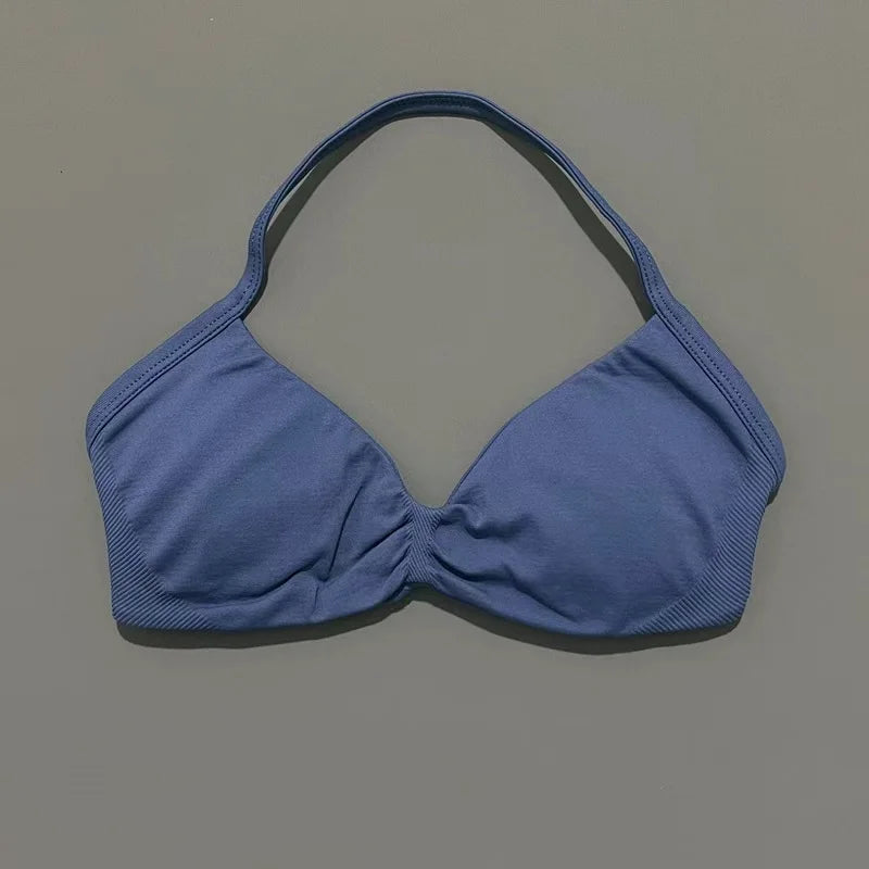 Sport-BH mit Trägern, Yoga-Unterwäsche, Damen-Gymnastik-Top, Lauftraining, rückenfreier BH, hohe Unterstützung, aktive Kleidung, Fitness, Workout, Neckholder