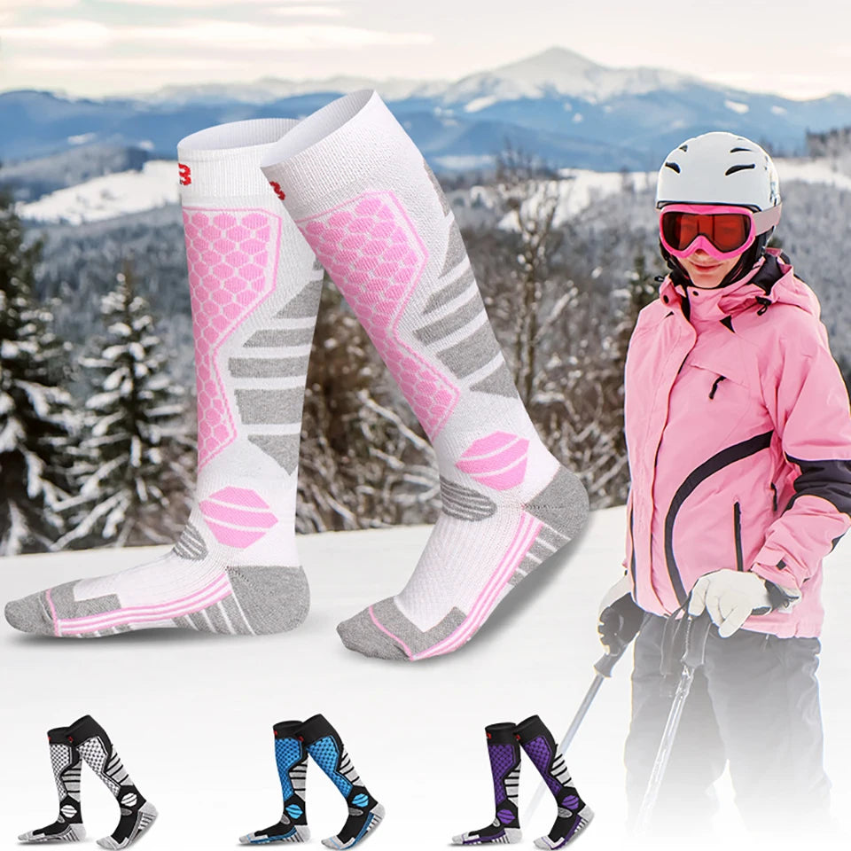 GTUBIKE 1 Paar warme Winter-Skistrümpfe, verdickende Wandersocken für Damen und Herren, Anti-Kälte-Skifahren, Outdoor-Sportstrümpfe, Schnee