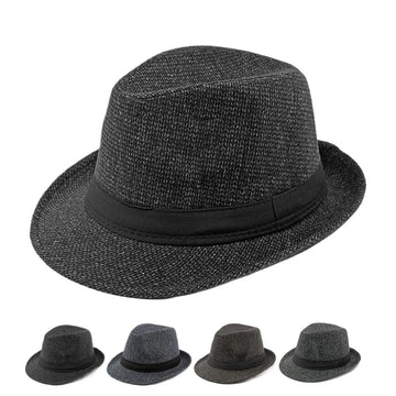 Retro Herren Fedora Hut Herbst und Winter große Krempe Sonnenhut britische Mode Zylinder mittleren Alters und ältere Menschen Hüte Opa