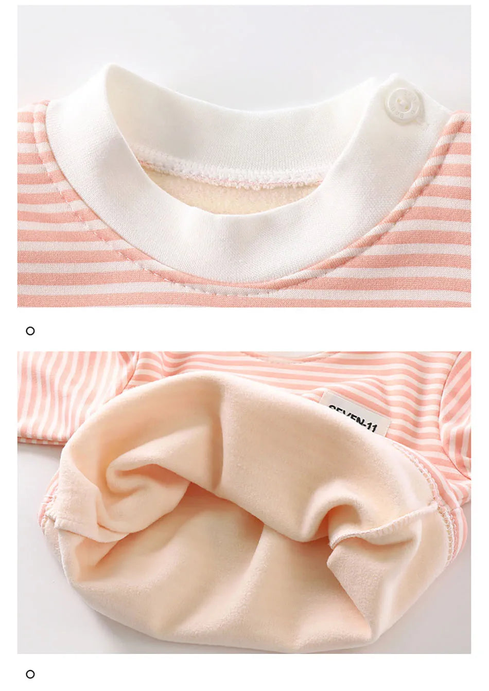Warmes Baby-Kleidungsset mit Fleece-Futter für Kinder, Jungen und Mädchen, gestreifte Unterwäsche, Nachtwäsche-Set, ideal für Zuhause, Pyjamas, Herbst und Winter