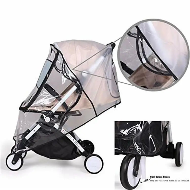 Universeller Kinderwagen-Regenschutz Windschutz Regenfester Staubschutz Kinderwagen-Zubehör Regenmantel Wetterschutz