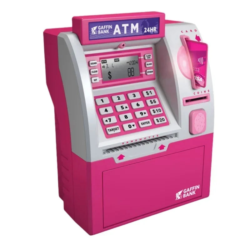 Kinder ATM Automatische Anzahlung Kassierer Maschine Spielzeug Smart Passwort Swipe Karte Sparen Box Kinder Elektronische Sparschwein Weihnachten Geschenk