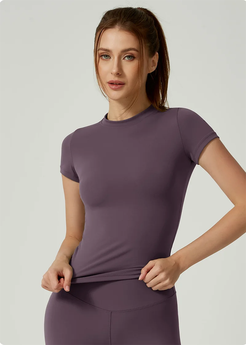 Frauen Yoga Top Nahtlose Sport T Shirts Fitness Kleidung Kurzarm Yoga Shirt Gym Top Laufen Active Wear