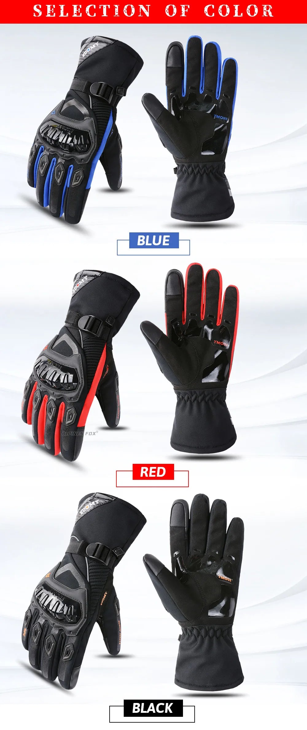 SUOMY Winter Warme Damen Rosa Motorradhandschuhe 100% Wasserdicht Lady Teens Mädchen Lila Motocross Motorrad Racing Reithandschuhe