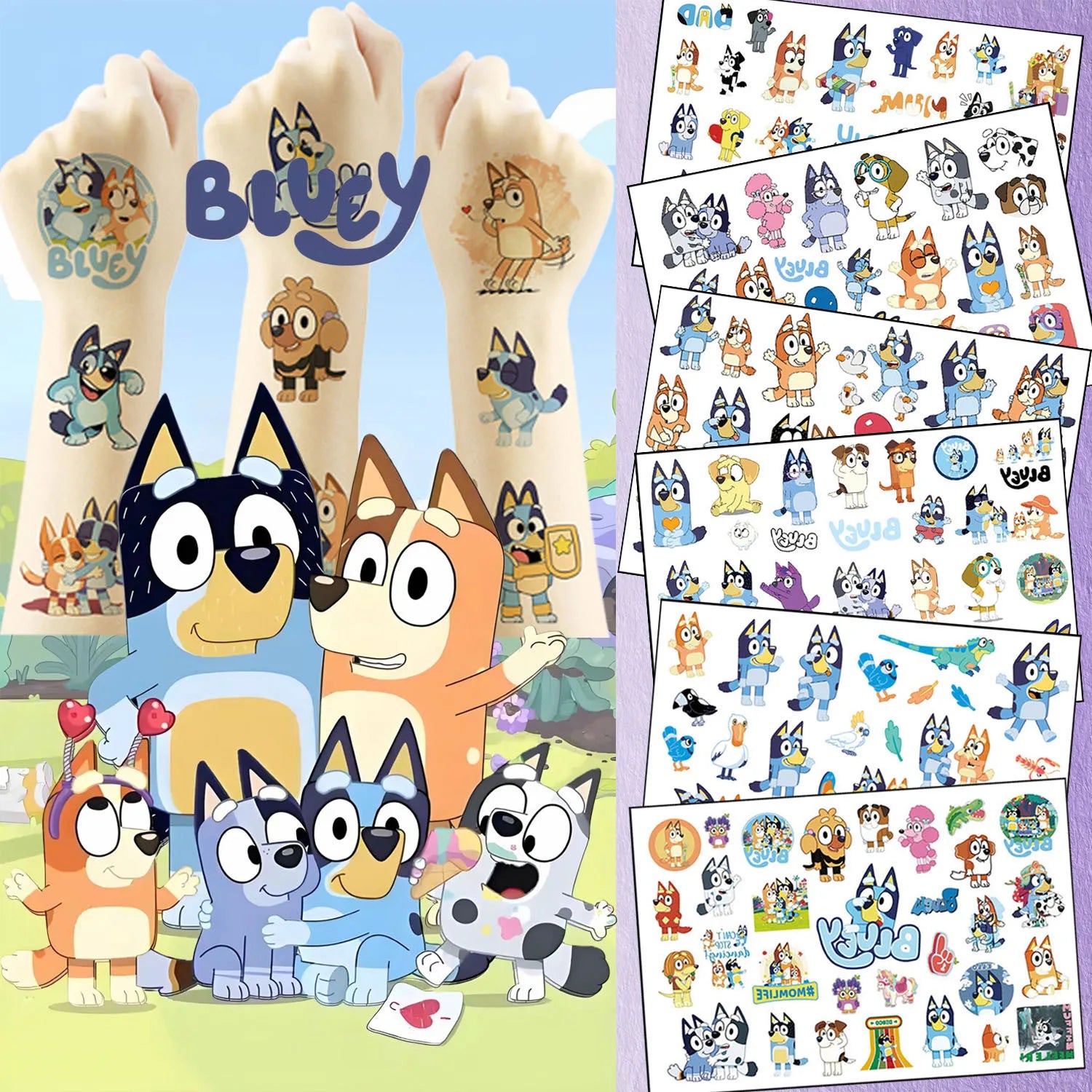 Bluey & Bingo Temporäre Tattoo-Aufkleber