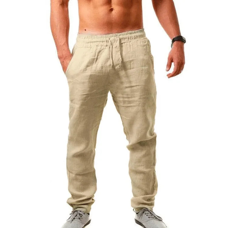 2024 frühling Leinen Breite Männer Hosen Koreanische Hosen Oversize Baumwolle Streetwear Männlichen Neue Yoga Hosen Casual Männer Kleidung Jogginghose