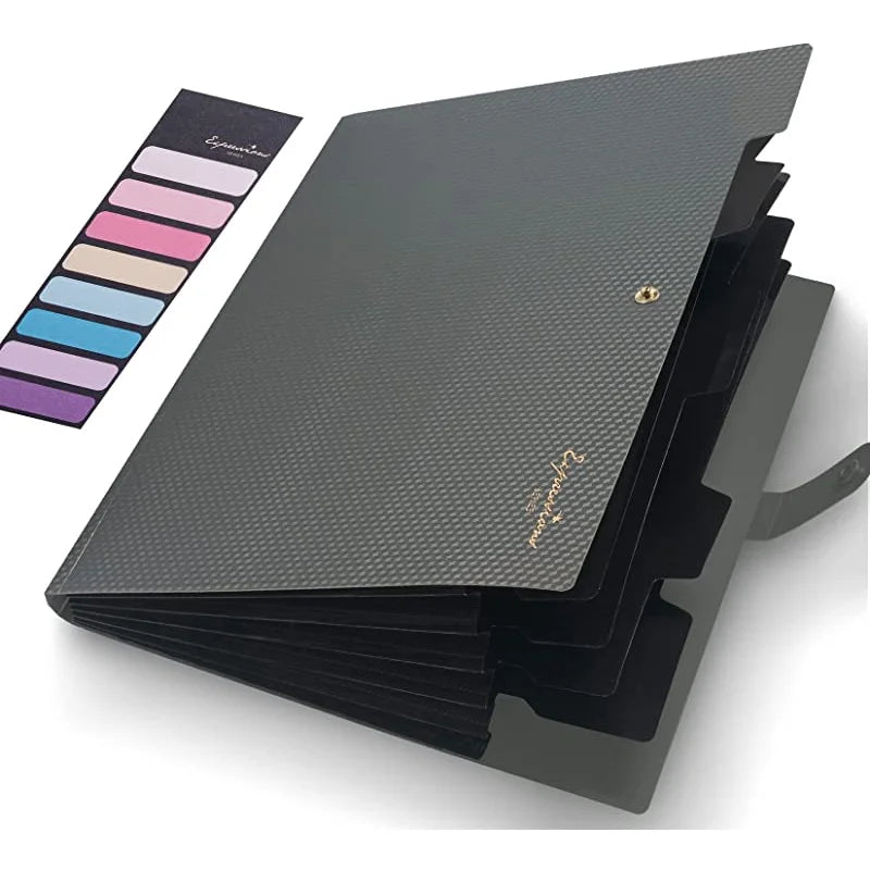 Fächermappe, 5 Taschenordner für Dokumente, tragbarer Papier-Organizer für Schulbürobedarf, A4-Format