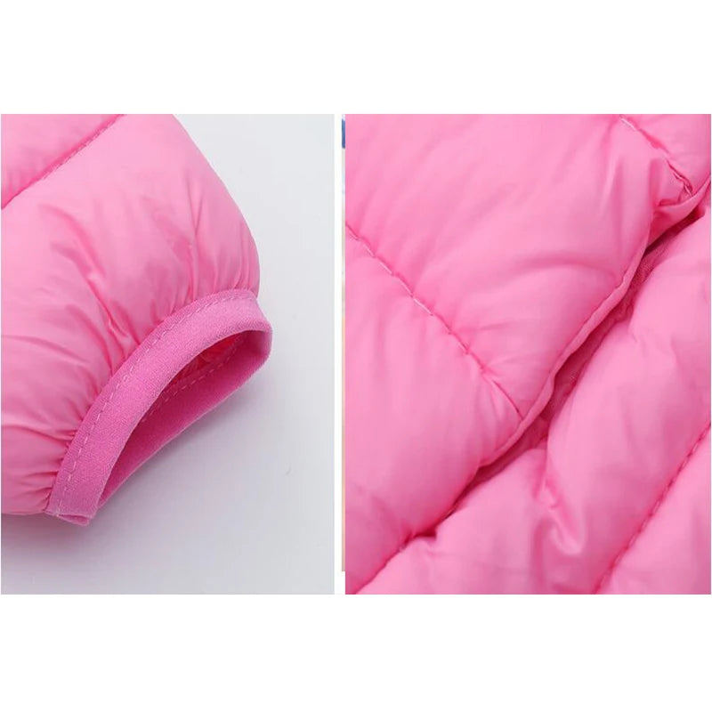 Kinder Junge Leichte Daunenjacke Herbst Winter Mäntel Kinder Mädchen Warme Kapuzenoberbekleidung Teenager Studenten Baumwollkleidung 6-14 Jahre