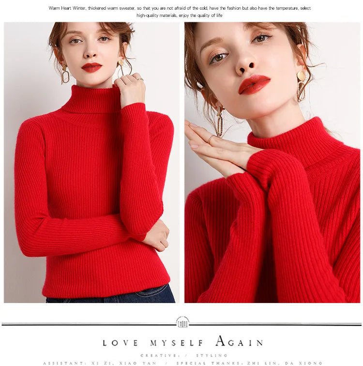 Heliar Damen-Herbstpullover mit Rollkragen, gestrickte, weiche Pullover, Kaschmirpullover, einfache, weiche Pullover für Damen, 2026, Herbst und Winter