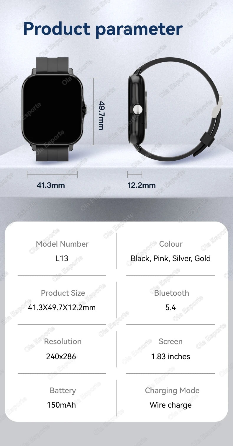 2026 Neue Multifunktionale Smartwatch für Männer & Frauen Bluetooth-Verbundenes Telefon Musik Fitness Sport Armband Schlafüberwachung Uhr HW12