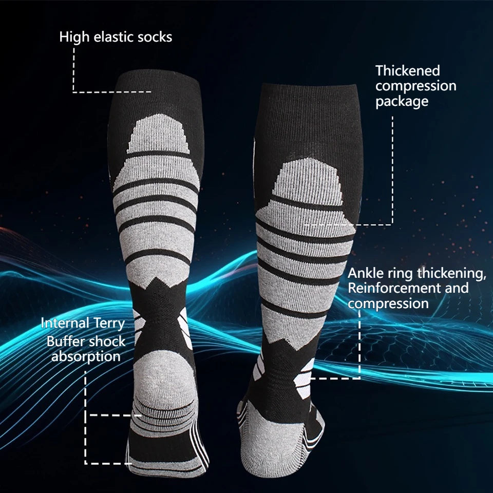 GTUBIKE 1 Paar warme Winter-Skistrümpfe, verdickende Wandersocken für Damen und Herren, Anti-Kälte-Skifahren, Outdoor-Sportstrümpfe, Schnee