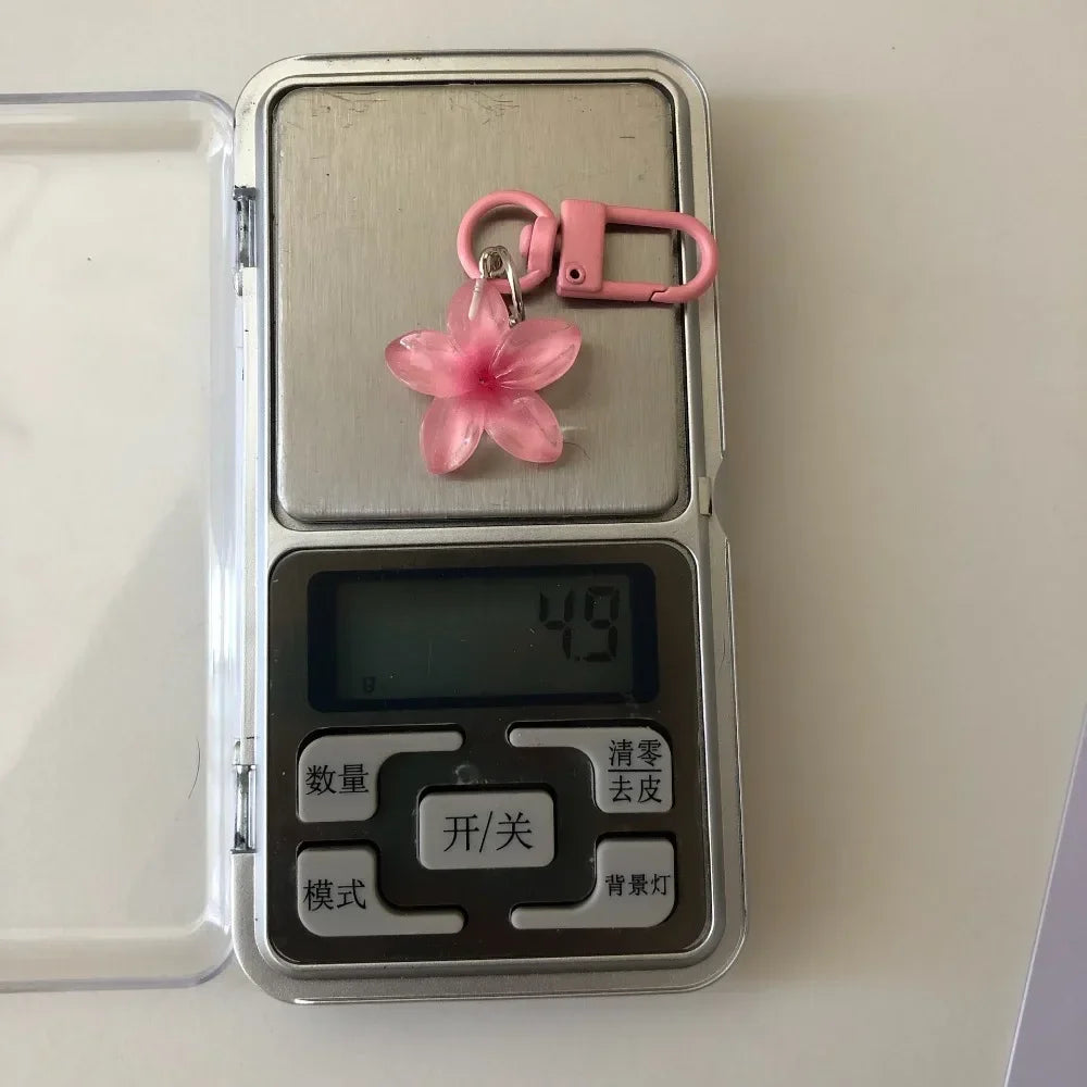 Transparenter Y2K-Schlüsselanhänger mit Blumenmuster, niedlicher ästhetischer Mehrzweck-Schlüsselhalter, Tasche, Kopfhörerhülle, Charm-Zubehör für Frauen und Mädchen