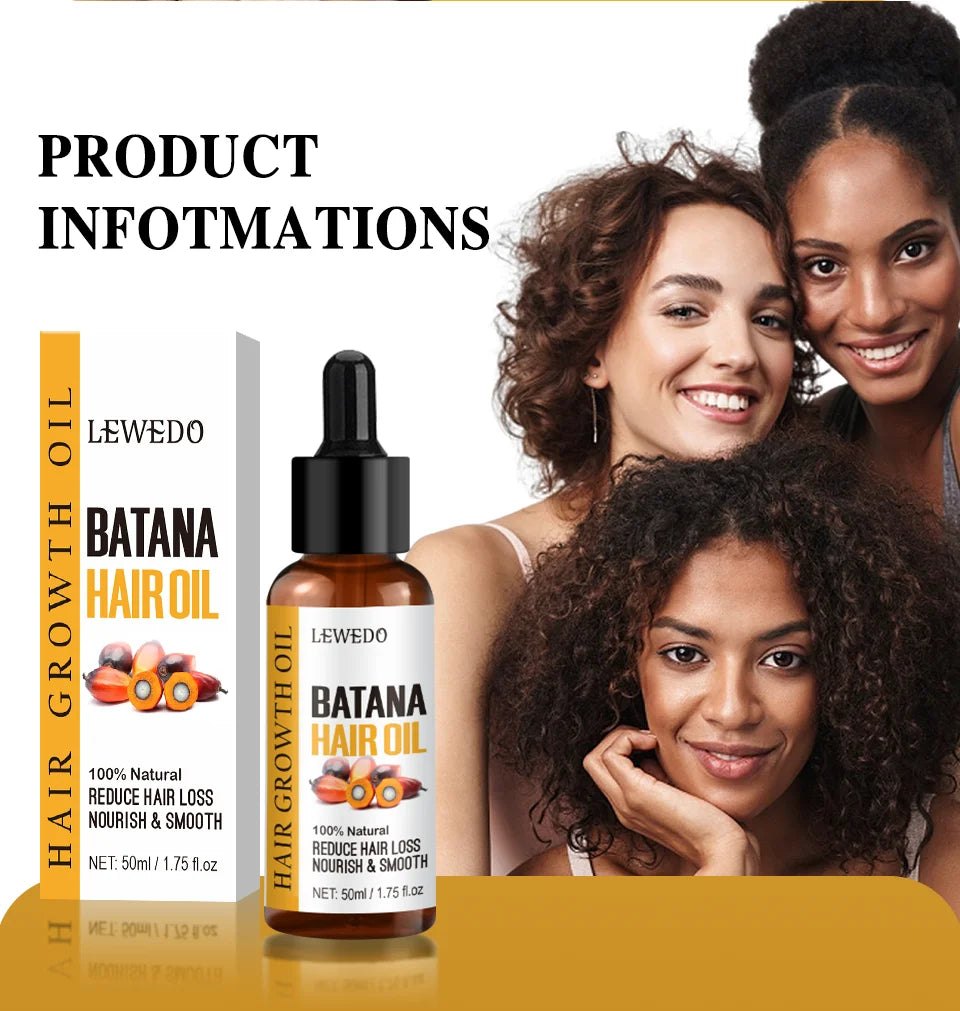 Lewedo Naturals Batana-Öl, schnelles Haarwachstum für Männer und Frauen, reines Batana-Öl, nährt glänzendes Haar, gesunde Haarpflege, Anti-Haarausfall