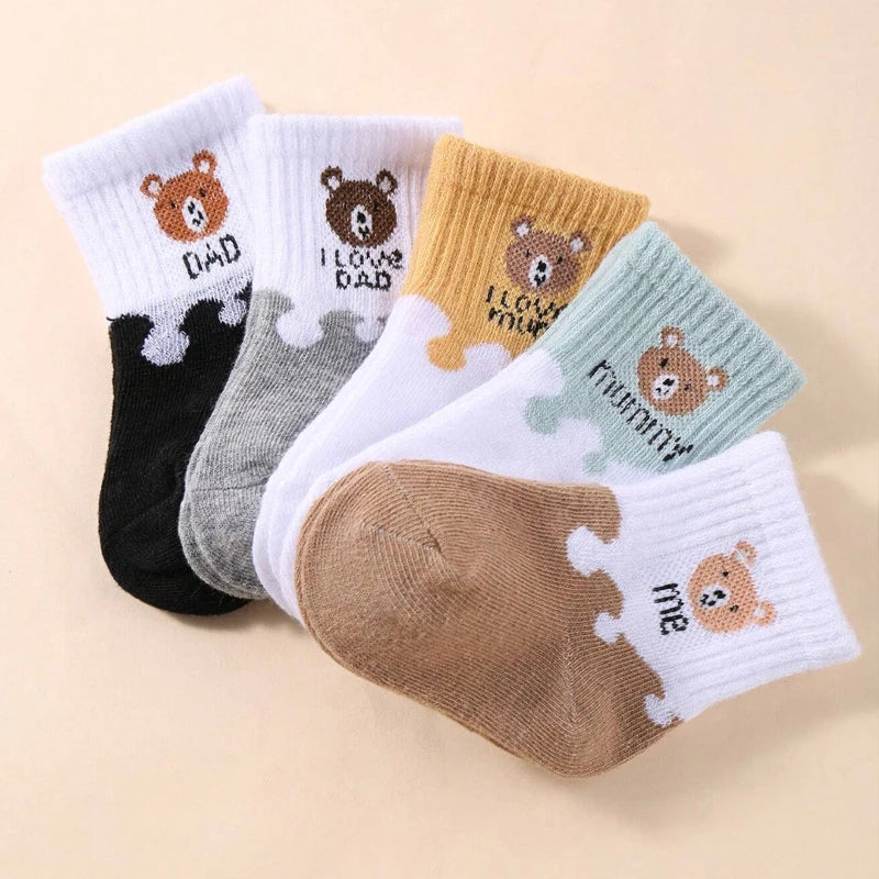 5 Paar Babysocken, niedrig geschnittene Stretch-Söckchen, Säuglingssocken für Neugeborene, Kleinkinder, Jungen und Mädchen, Babysocken