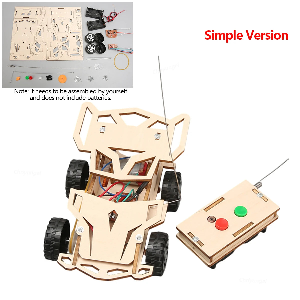 DIY Holz Fernbedienung Auto Mini Allradantrieb Rennwagen Wissenschaft Experiment Kits STEM Lernspielzeug für Teenager Kinder Geschenke