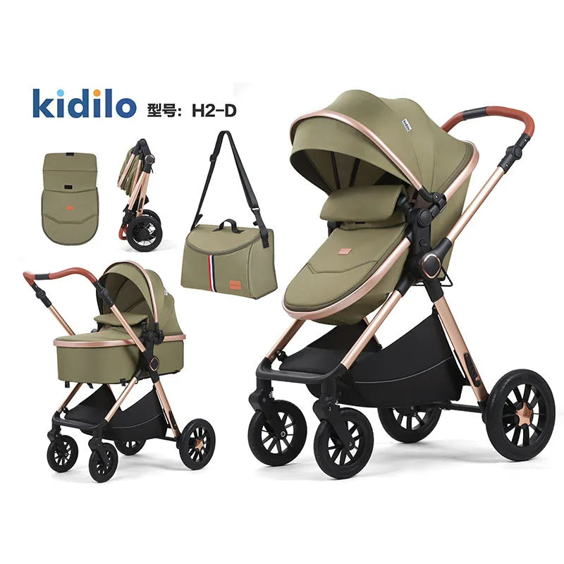 Lazychild Kinderwagen, multifunktionaler Schlafkorb, Kinderwagen zum Sitzen oder Liegen, neuer Kinderwagen mit hoher Landschaft