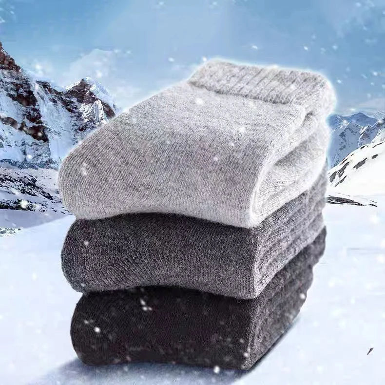 2026 Neue Winter-Supersocken, extra dick und warm, Wollsocken für Männer und Frauen, einfarbige Socken, Merinowollsocken gegen Kälte und Schnee, Frottee-Socken