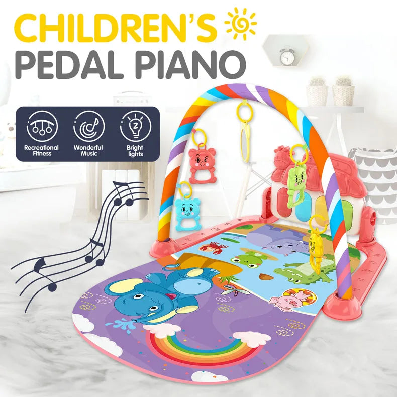 Baby Music Activity Gym Carpet Play Mat Newborn Rug Pedal Piano Keyboard Infant Fitness Rack Playmat Crawling Game Pad Toy Gift