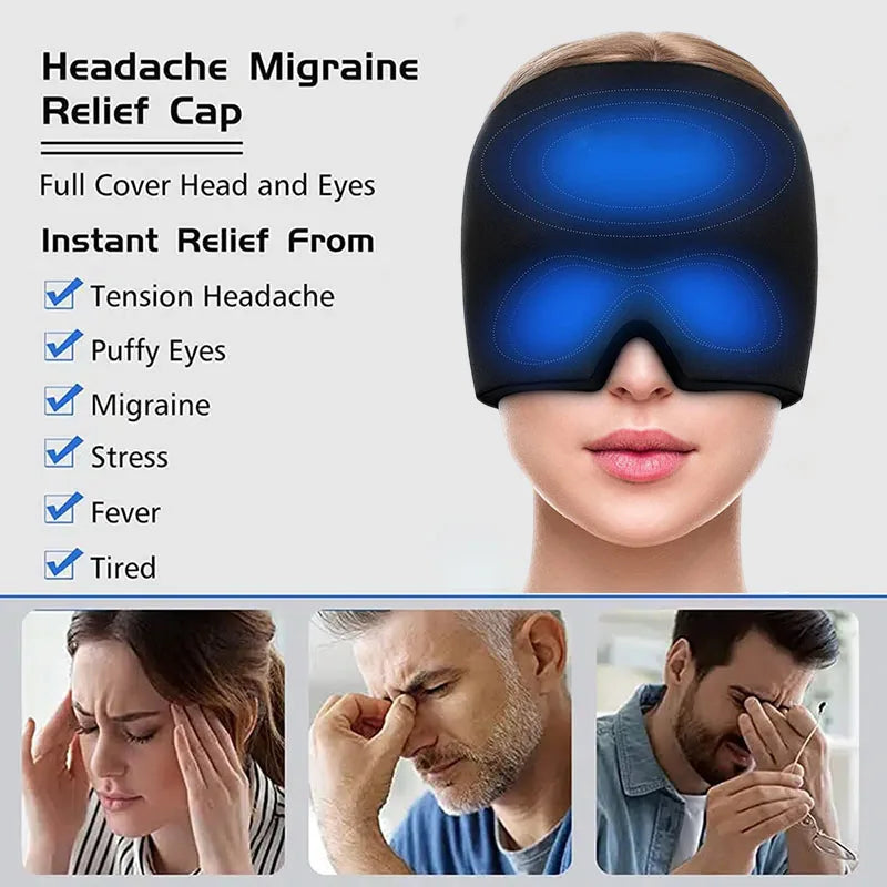 Gel Eis Kopfschmerzen Migräne Relief Hut Kalte Kompresse Therapie Kappe Eis Kopf Wrap Pack Augenmaske Für Druck Lindern Schmerzen Eis Hut