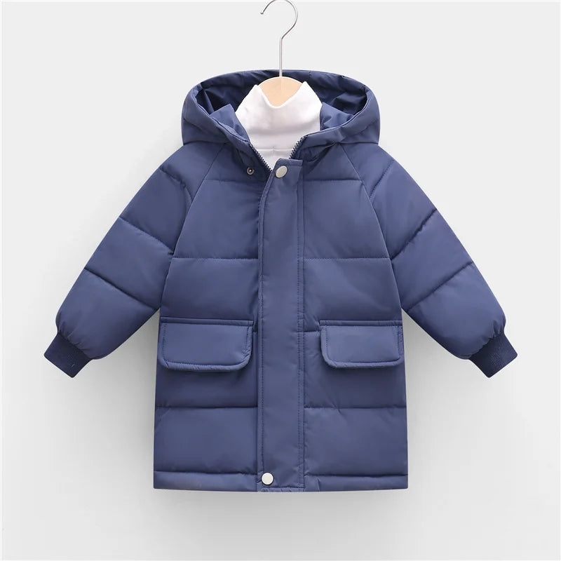 Kinder Warme Daunen Lange Oberbekleidung Winter Herbst Teen Verdicken Baumwolle Kleidung Jungen Mädchen Gepolsterte Parka Mäntel Teen Jacken 3-10 jahre