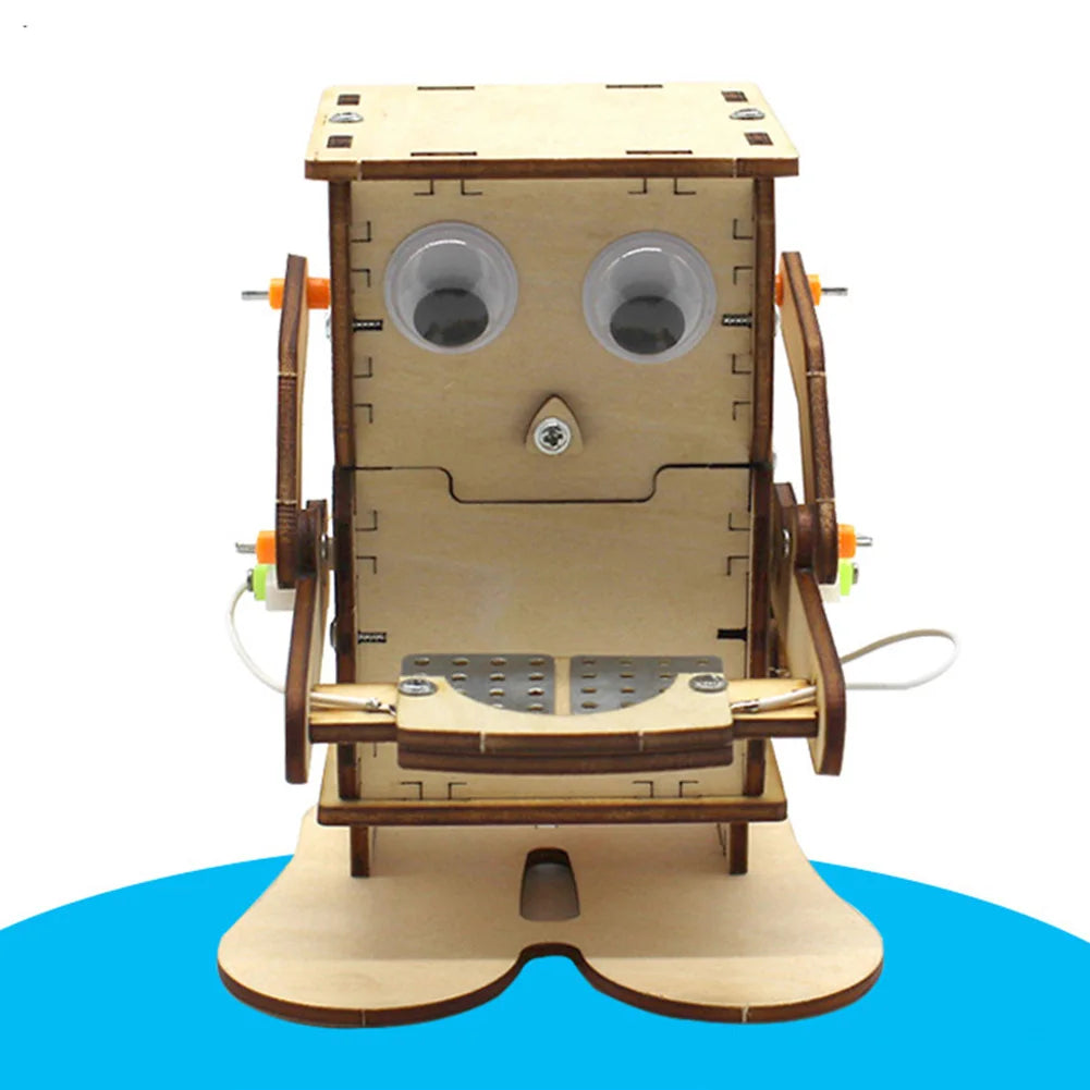 DIY Roboter Münze-Fressendes Holzmodell Lehrreiches STEM-Projekt-Set für Wissenschaftsexperimente Bildungsspielzeug Holz-Bausatz