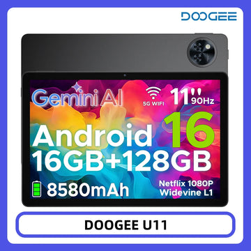 DOOGEE U11 Tablet 11" Ultra-klares 90-Hz-Display 16 GB 128 GB 8580 mAh Akku Unisoc T7200 Dual-Lautsprecher Widevine L1 Android 16