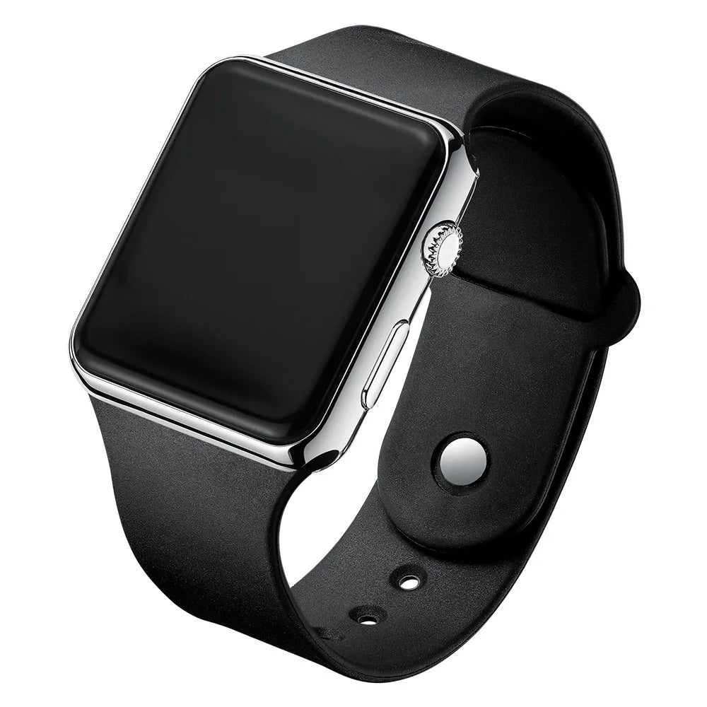 Einfache Digitaluhr für Männer Frauen Mode Sport LED Elektronische Uhr Schwarz Silikon Armband Casual Herrenuhr Reloj Hombre