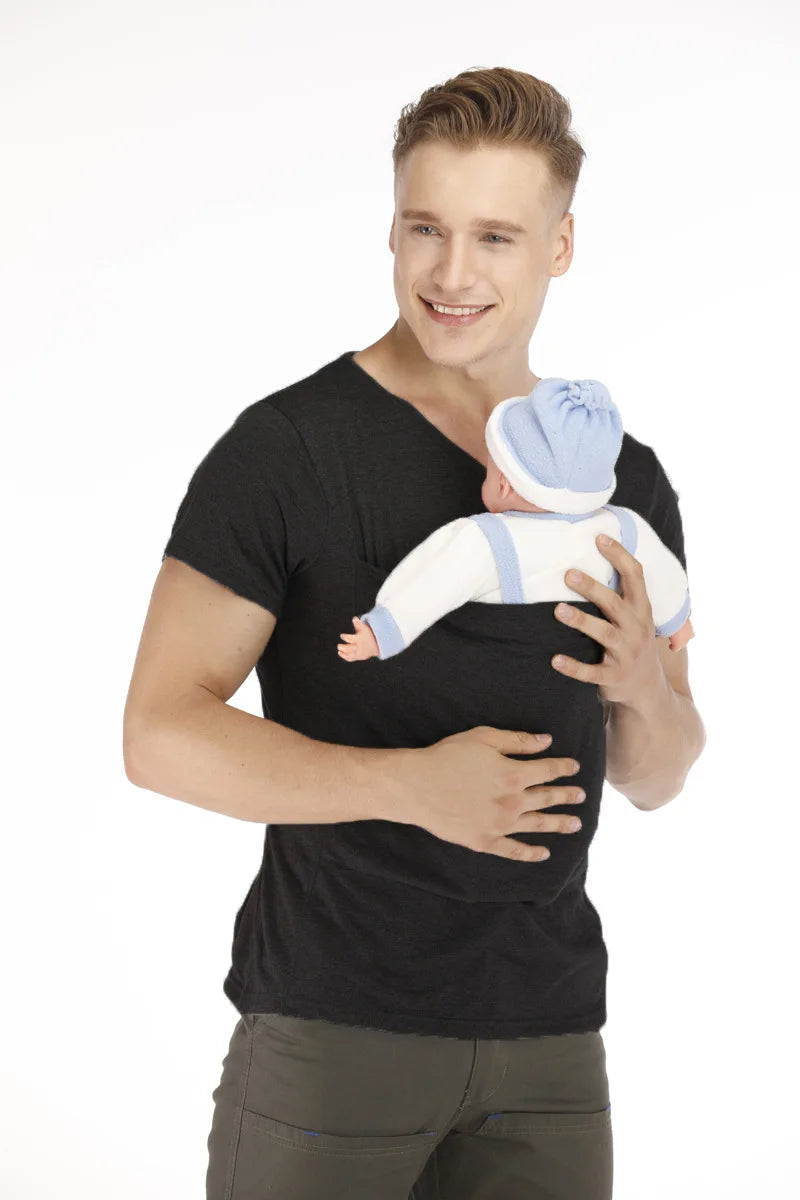 Summer Parent-Child Clothing: Multifunctional Kangaroo T-Shirt for Dad and Mom – Comfortable Vest for Babywearing, Women's Clothing