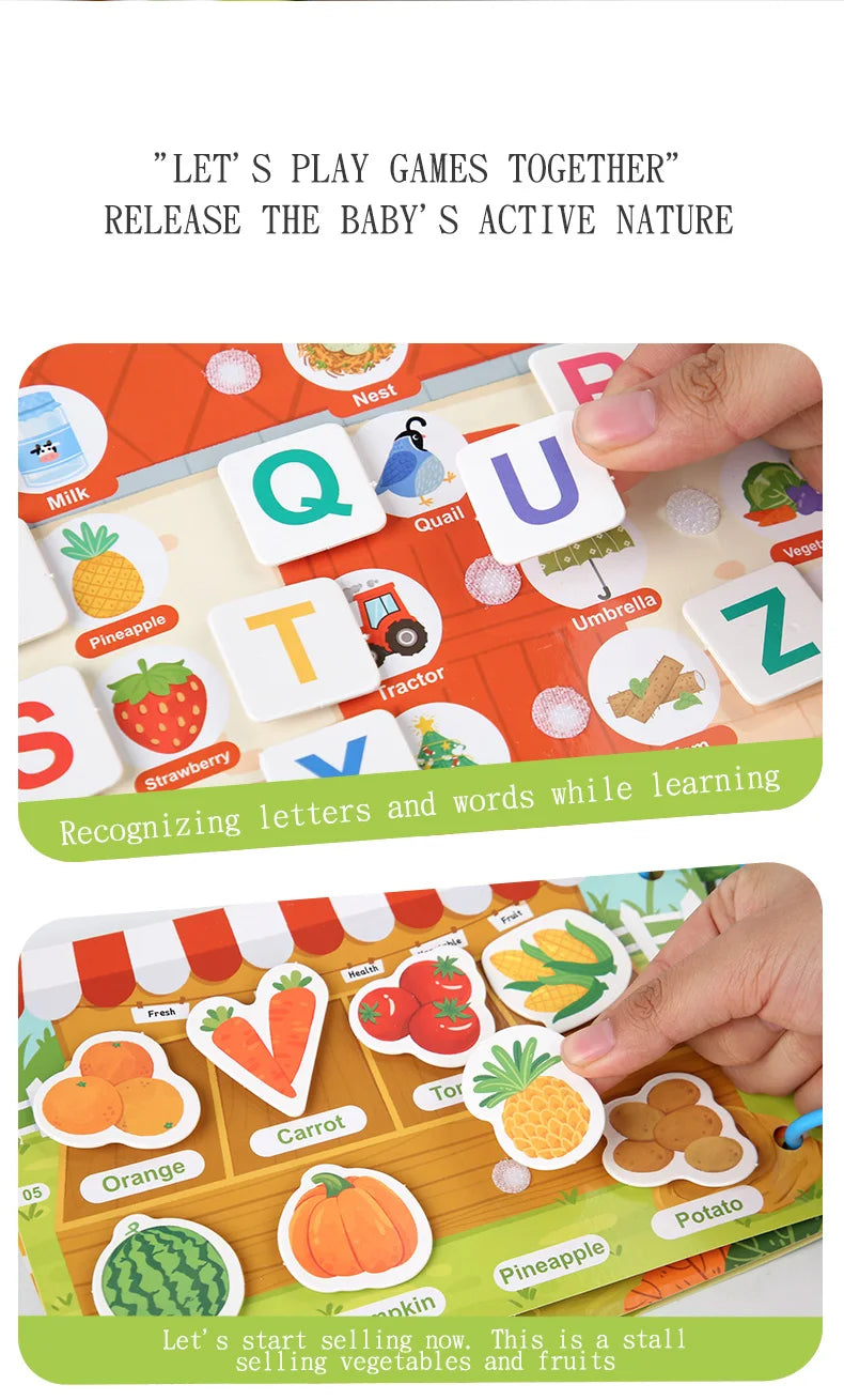 Neue Montessori-Szenenaufkleber für Kinder, DIY-Hand-on-Puzzle, wiederverwendbare Bücher, Cartoon-Lernkognitionsspielzeug für Kinder, Geschenk