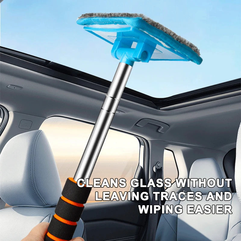 SEAMETAL Car Windshield Demisting Brush with Telescopic Handle, Car and Household Glass Cleaning Brush, Dust Removal Tool