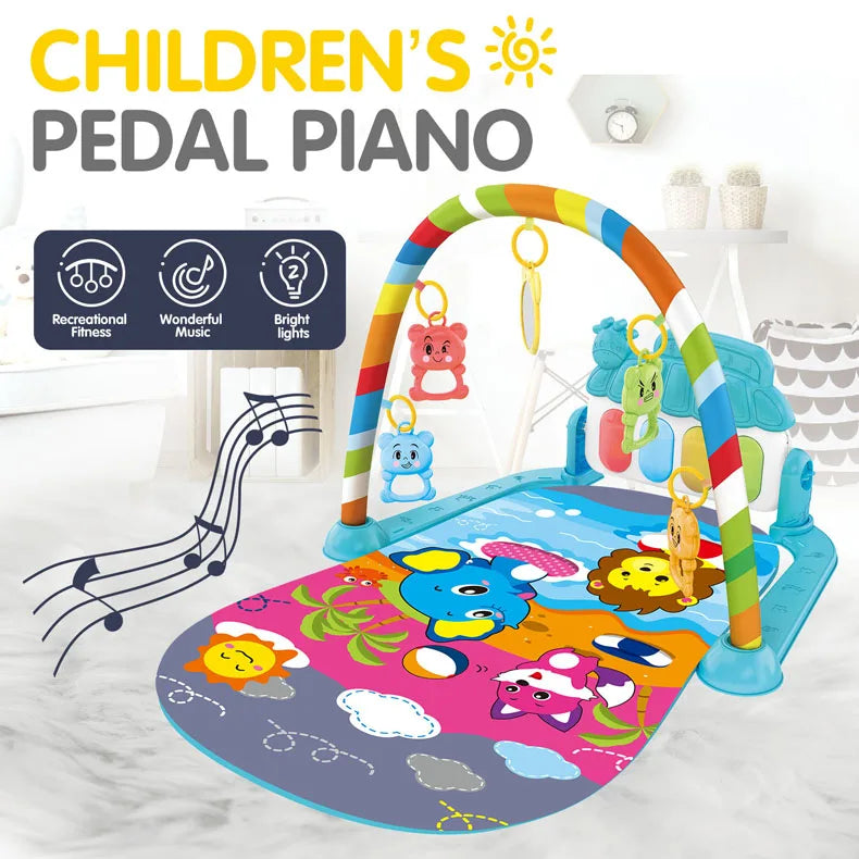 Baby Music Activity Gym Carpet Play Mat Newborn Rug Pedal Piano Keyboard Infant Fitness Rack Playmat Crawling Game Pad Toy Gift