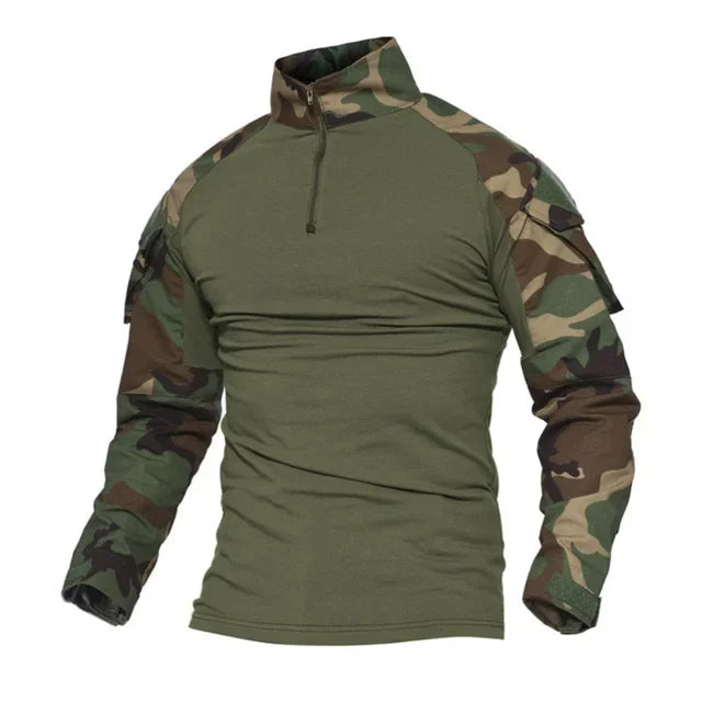 Outdoor Taktische Wandern T-Shirts Männer Kampf Militär Armee CP Camouflage Langarm Jagd Klettern Hemd Baumwolle Sport Kleidung
