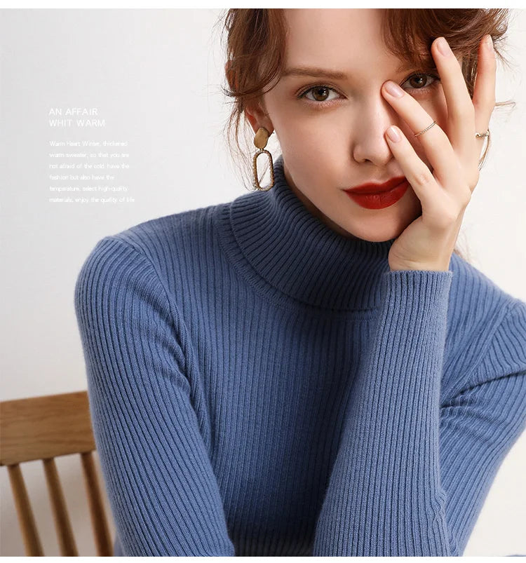 Heliar Damen-Herbstpullover mit Rollkragen, gestrickte, weiche Pullover, Kaschmirpullover, einfache, weiche Pullover für Damen, 2026, Herbst und Winter