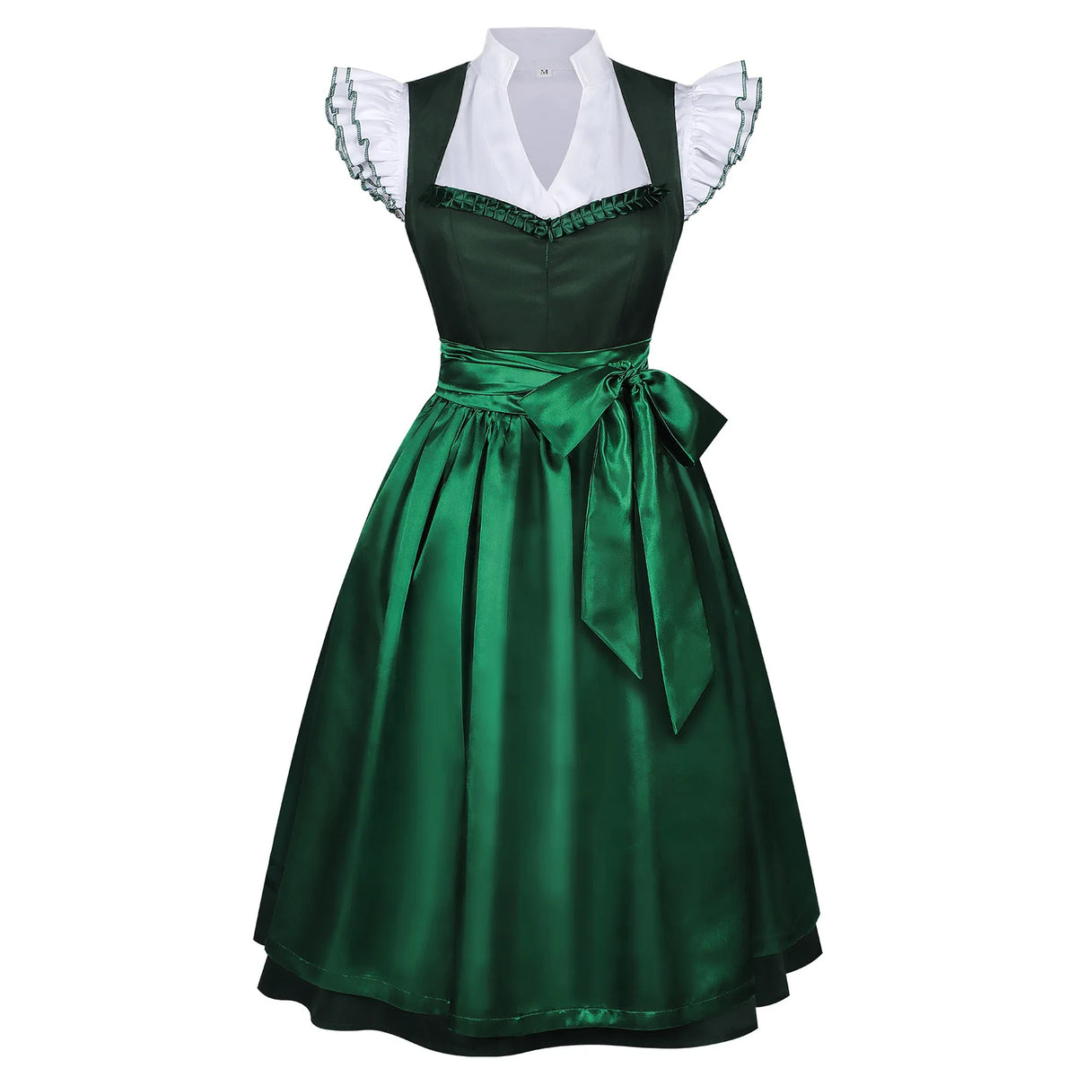 Damen-Dirndlkleid im mittelalterlichen Stil, deutsches Oktoberfest- und bayerisches Kleid mit Oberteil und Schürze, Kostüm für Halloween, Übergrößenkleid