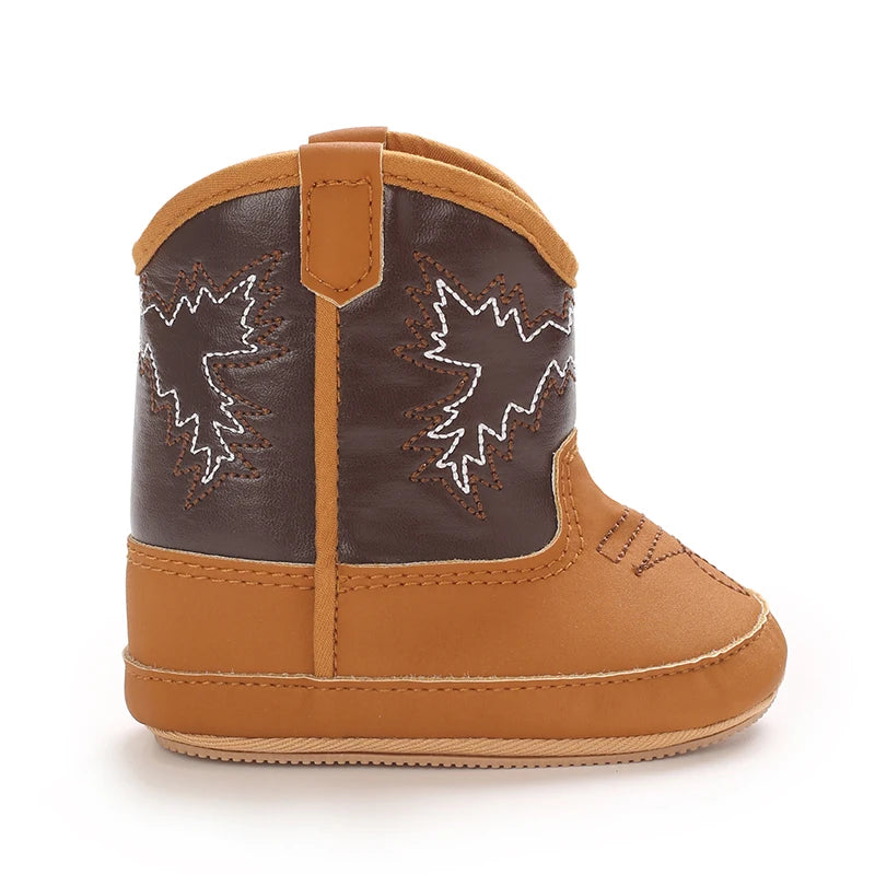 Winterstiefel für Babys, Jungen und Mädchen, 0–12 Monate, Western-Denim, Lauflernschuhe, warm, lässig, modisch