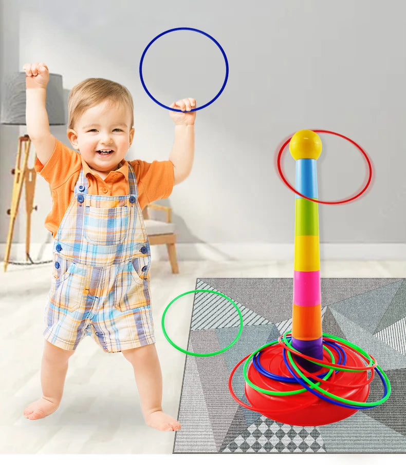 Kinder-Wurfring-Spielring-Stapelspielzeugspaß für Eltern-Kind-Interaktionskreis im Innen- und Außenbereich Früherziehungsgeschenk