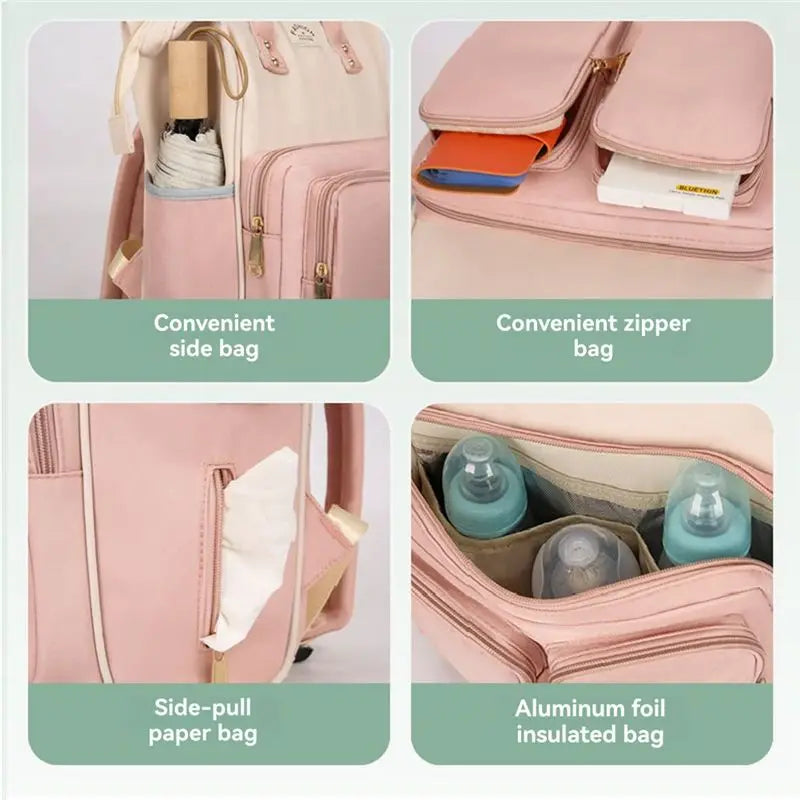 CYGJ-Rucksack Wickeltasche Reise Große Kapazität Damen Modische Mutter-und-Baby-Tasche Rucksack
