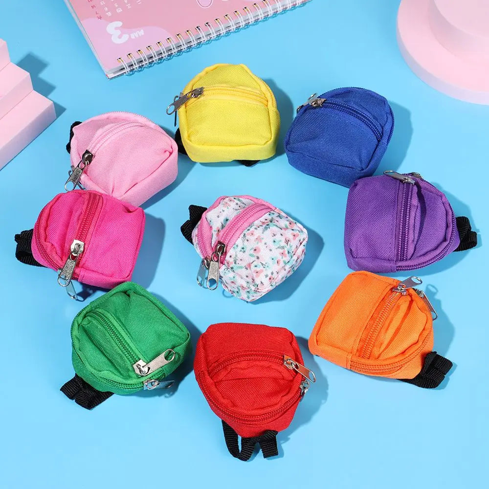 Puppen rucksäcke Puppe Minit aschen Mini Reiß verschluss Rucksack Puppen rucksack niedliche Schult aschen Puppen zubehör Spielzeug zubehör für Puppenspiel