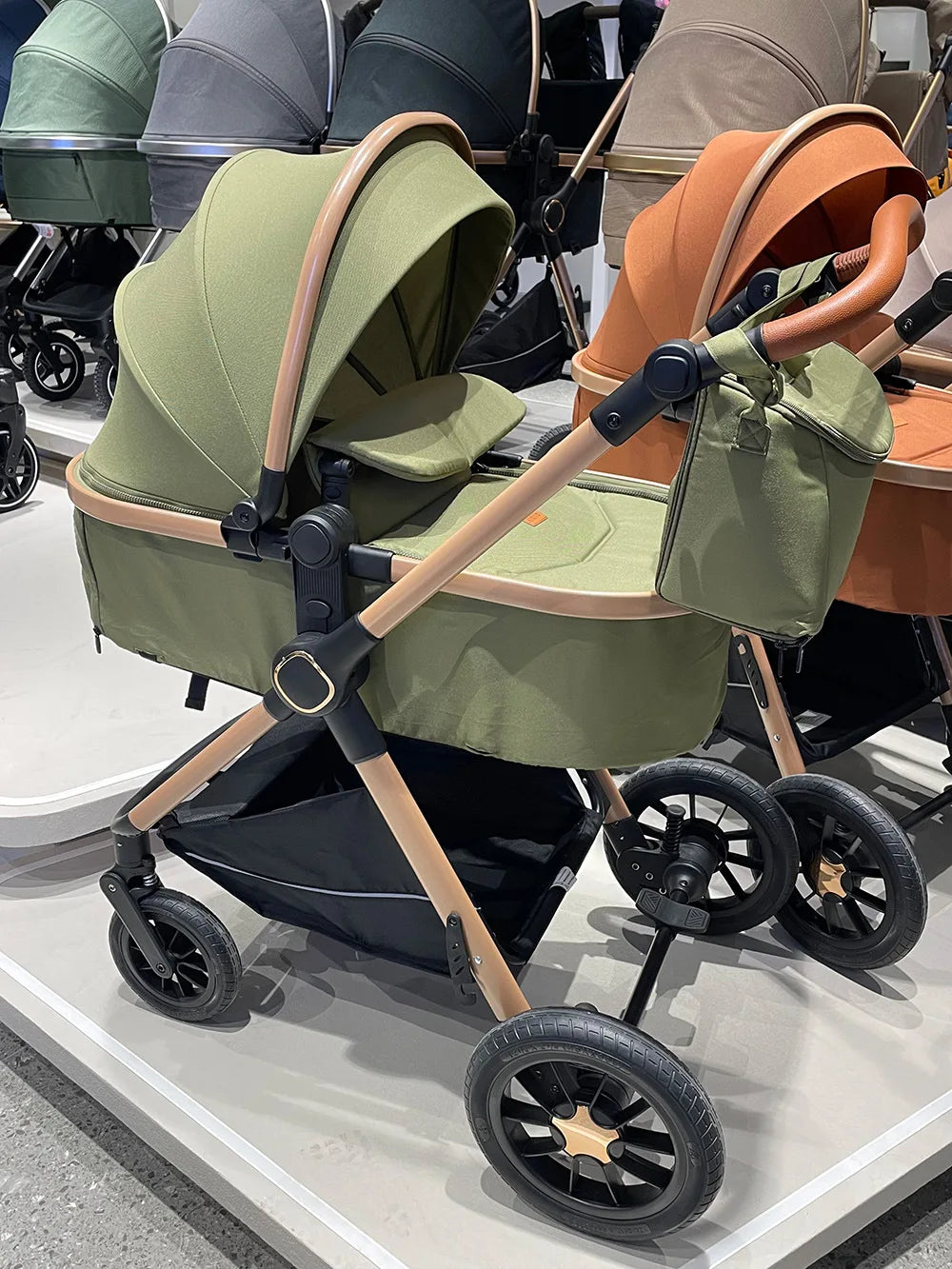 Lazychild Kinderwagen, multifunktionaler Schlafkorb, Kinderwagen zum Sitzen oder Liegen, neuer Kinderwagen mit hoher Landschaft