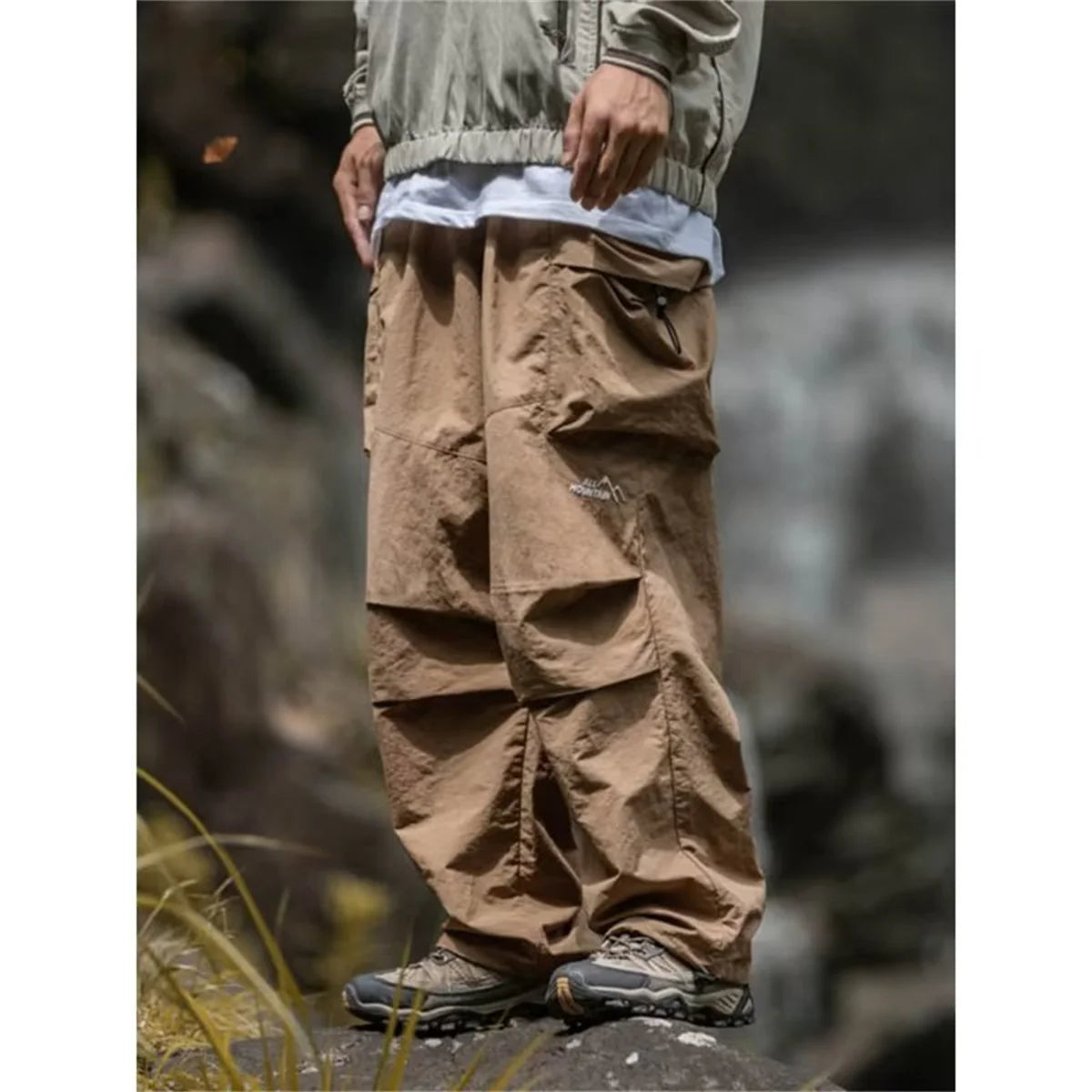 Herren Frühling und Herbst neue wasserdichte Hip Hop Bergsteiger hose lässige Harajuku Arbeits hose schwarze Cargo Outwear Hose