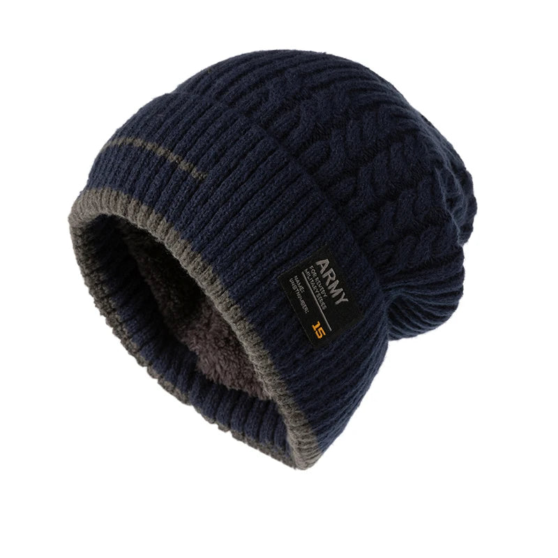 2023 Winter Beanie Hut für Männer Gestrickte Hut Winter Kappe Beanie Frauen Dicke Motorhaube Hüte Skullies