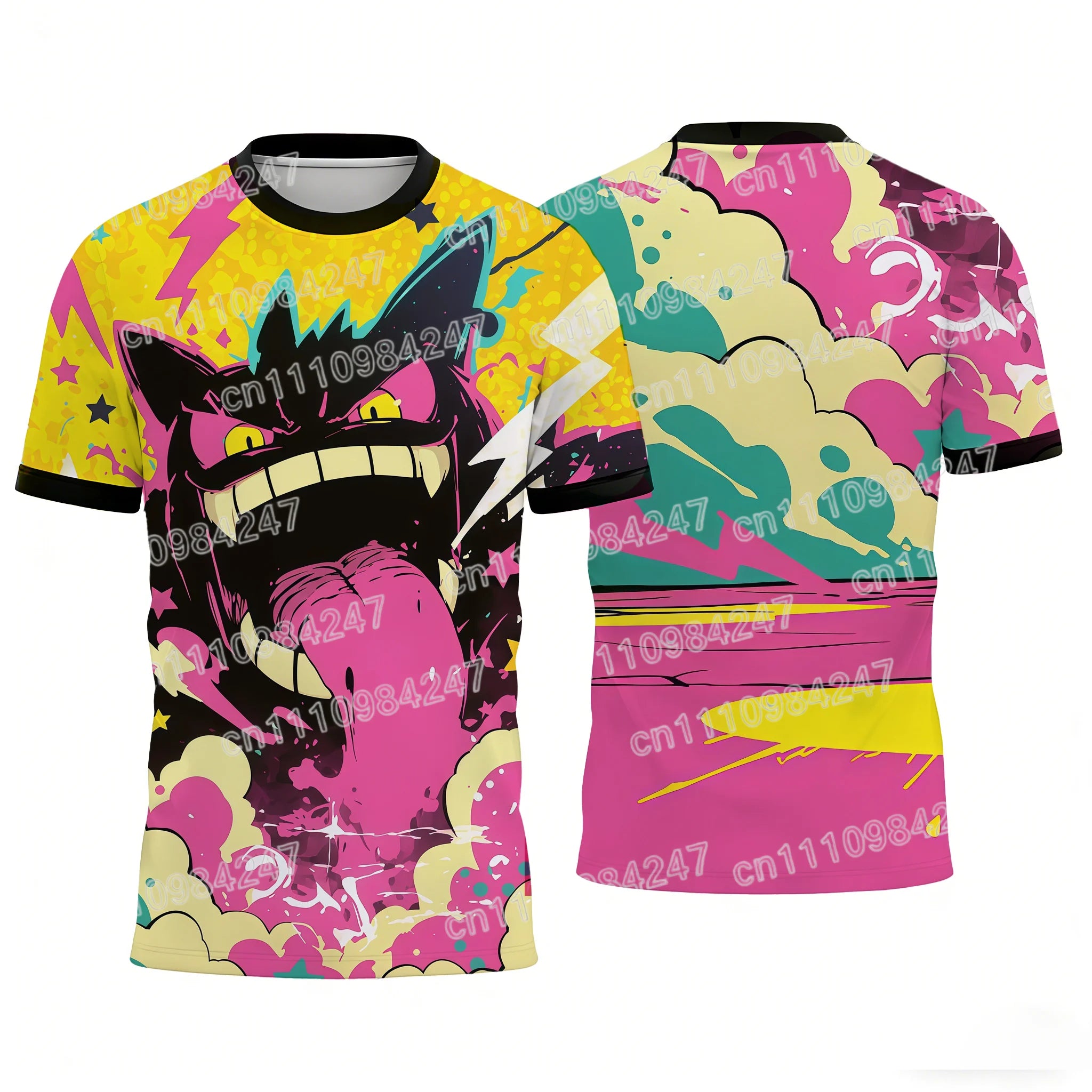 2026 Neue Pokemon Pikachu T-Shirts Lässige Kurzarm-Shirts für Mama Papa Kinder Unisex Eltern-Kind-Paar-Oberteile Sommer Streetwear