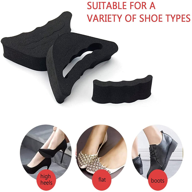 Zehenstopfen, weiche halbe Einlegesohlen, wiederverwendbare Zehenschwamm-Füller-Einsätze für Schuhe, verstellbare, zu große Fußstützen-Pads, Unisex-Schuheinlagen