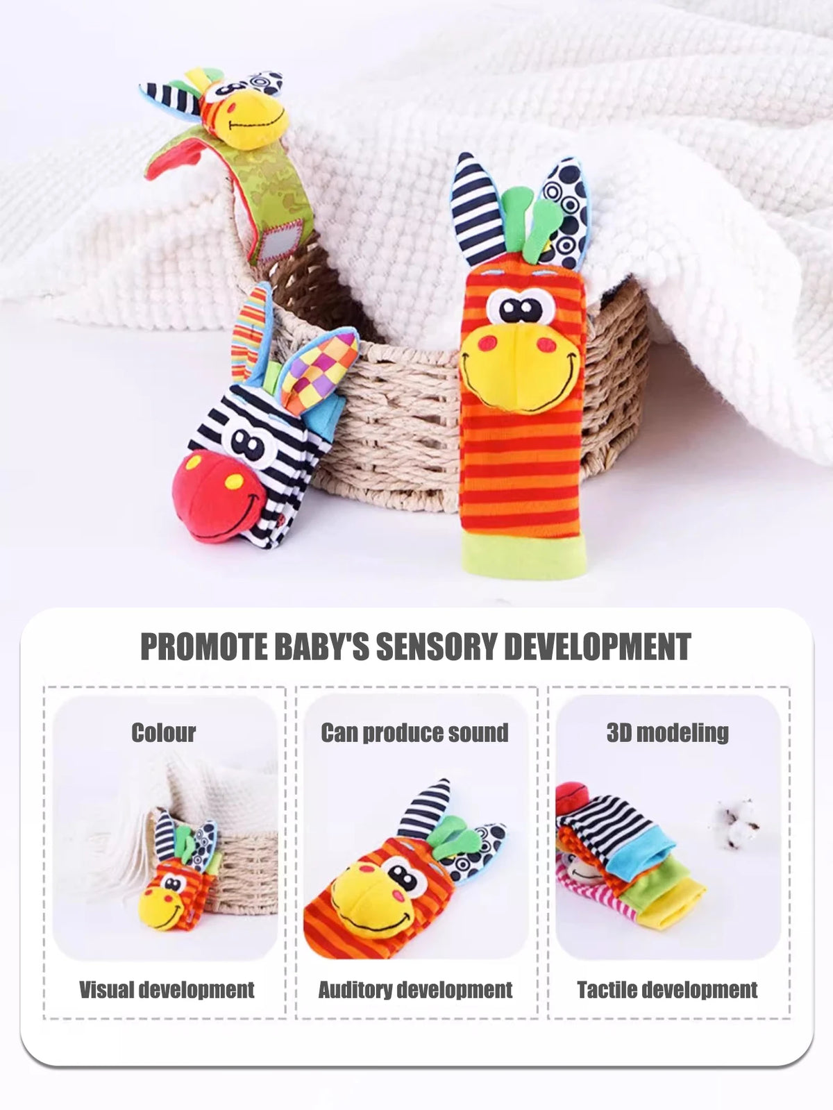 4 teile/satz Baby, Kleinkind Handgelenk Rassel Socken Spielzeug 0-12 Monate Mädchen Junge Frühe Pädagogische Entwicklung Nette Kleinkinder sensorische Geschenke