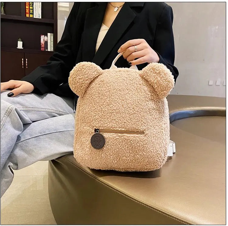 Kids Cute Bear Plush Backpack